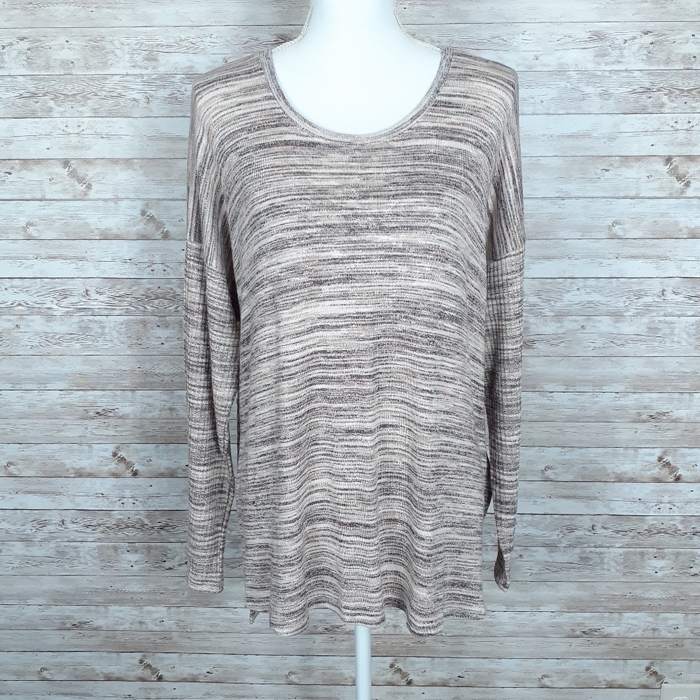 Style & Co Top L Long Sleeved Heathered 476